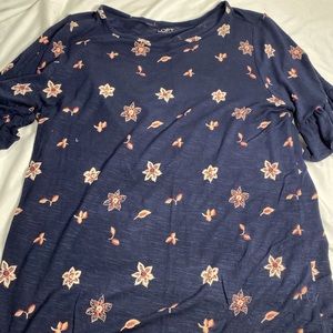 Loft navy mid sleeve blouse
